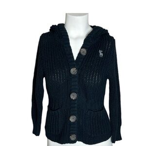 VTG Y2K Abercrombie & Fitch Hooded Cardigan Chunky Init Sweater TRADING ONLY